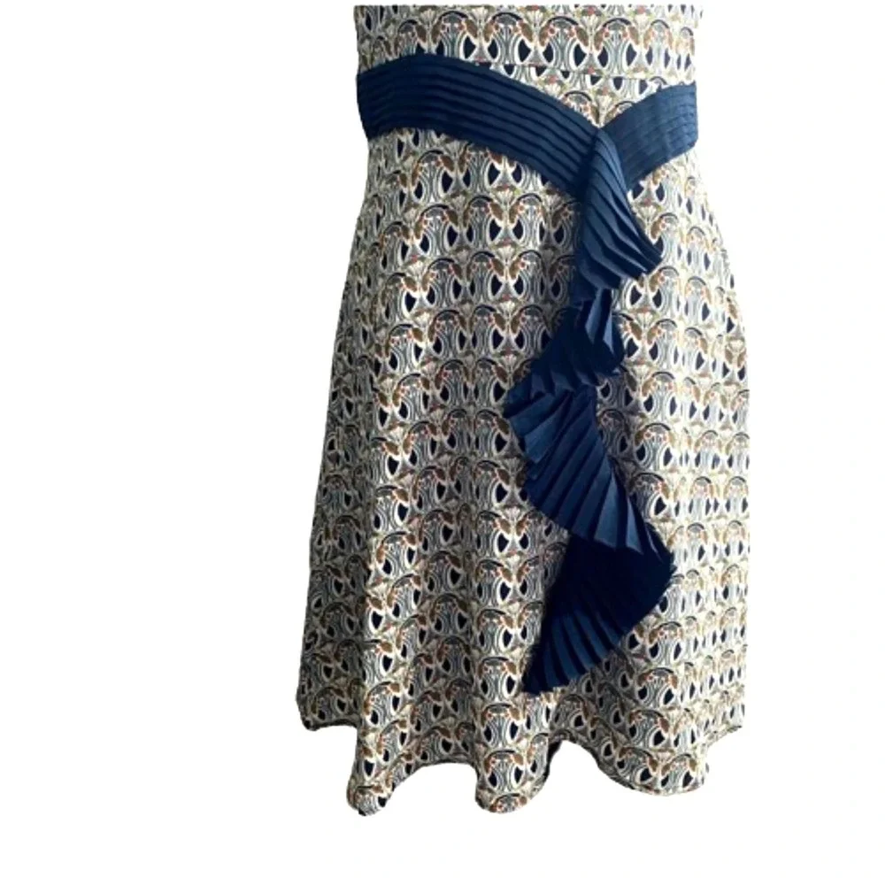 Liberty of London for Target A-Line Sundress Navy‎ Blue Floral Ruffle Size 6